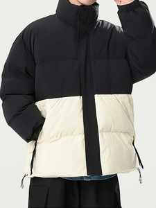 2024 abrigo de invierno impermeable de alta calidad hecho a medida para hombre, chaqueta acolchada con capucha, decoración de piel de poliéster, punto liso - Product Image 3