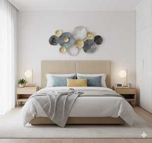 ของตกแต่งผนังโลหะรูปทรงเรขาคณิต3D มีสไตล์การออกแบบที่ทันสมัยเหมาะสำหรับโฮมออฟฟิศและการตกแต่งผนังห้องนอน - Product Image 2