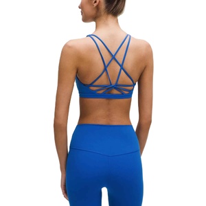 High Trend Wholesale Women's <b>Blue</b> Seamless Sports <b>Bra</b> High Support Yoga Workout Top Push-up Sports <b>Bra</b> Breathable Plus Size - Product Image 2