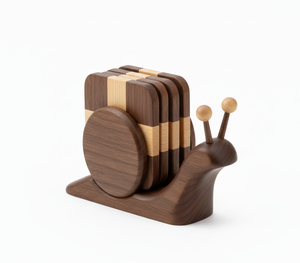 Posavasos Clásico Cuadrado de Madera de 5 mm para Té y Café |   Posavasos de Madera Maciza Natural Hecho a Mano |   Protección de Mesa Elegante - Product Image 2