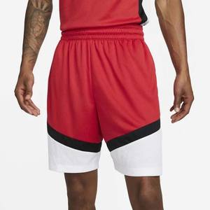 Pantalones Cortos Deportivos de Baloncesto Personalizados para Hombre, Rojos y Blancos, con Malla Transpirable y Raya Negra para Usar en Baloncesto - Product Image 1