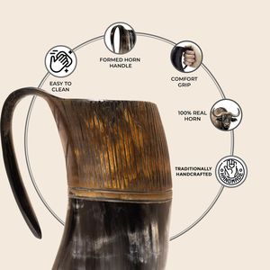 Tasse à bière en céramique durable et étanche de grande capacité avec emballage personnalisé Tasse en corne de style indien authentique - Product Image 4