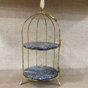 Luxury Cage Style Royal 2 Tier Cake <b>Stand</b> Decorative Dessert Tray for Cakes <b>Cupcakes</b> Snacks and Celebration Tables From India - Product Image 1