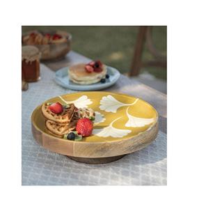 แท่นวางเค้กไม้อะคาเซียขัดเงาทำด้วยมือพร้อมจานเค้กฐานโดมอุปกรณ์สำหรับใช้บนโต๊ะอาหารอุปกรณ์ทำเค้กระดับพรีเมียม - Product Image 3