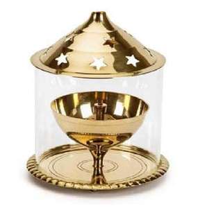 โคมไฟ jyot แบบดั้งเดิมสำหรับ pooja ปรับได้บูชากับ Bati akhand jyot โคมไฟทองเหลืองสำหรับสวดมนต์ - Product Image 5