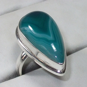 Calcédony colorée en argent sterling 925, nouvelle bague en pierre, réglage de lunette unie, fait à la main - Product Image 2