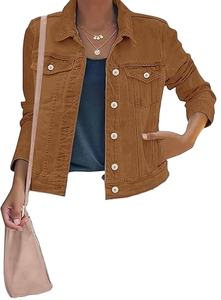 Venta al por mayor OEM 2025 personalizado Jeans Mujeres Turn-Down Collar recortado Jean Chaquetas para mujeres Loose Denim Jacket Mujeres - Product Image 6