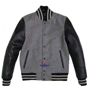 Veste pour homme, fine, décontractée, de style motard, universitaire, en coton, avec manches en cuir, écologique, imperméable et coupe-vent - Product Image 5