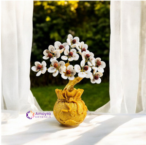 จักระพลอยเจ็ดต้นทำจากไม้พร้อมฐานเงินของตกแต่งสไตล์ฮวงจุ้ยสำหรับการรักษาของขวัญให้มาสคอตสไตล์ - Product Image 6