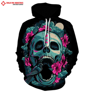 Hombres de moda personalizado cráneo sublimación 3D impreso pulóver sudaderas invierno algodón poliéster OEM invierno pulóver Sudadera con capucha - Product Image 4
