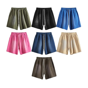 High Street hommes été lavage à l'acide impression Shorts 100% coton français éponge Style à la mode respirant OEM cordon Service - Product Image 2