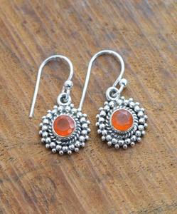 Boucles d'oreilles en pierres précieuses cornaline bijoux pour femmes bijoux en argent Style Boho 925 en argent Sterling tendance boucles d'oreilles faites à la main cadeau pour - Product Image 4