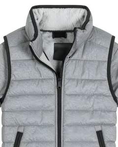 แจ็กเก็ตขนเป็ดไฮบริดสีเทาอ่อนสำหรับผู้ชายบุขนแกะนุ่มและปิดซิปเสื้อนอกฤดูหนาวให้ความอบอุ่นสำหรับชุดลำลองและสวมใส่กลางแจ้ง - Product Image 5