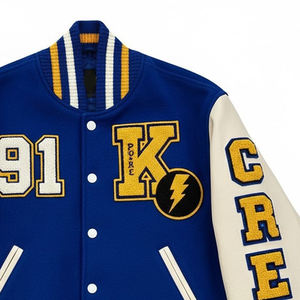 Nouvelle Arrivée 2025 – Blouson Teddy d'Hiver Personnalisé en Laine et Chenille Brodé pour Homme avec Logo Frontal – Faible MOQ - Product Image 6