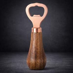 Abridor de Botellas con Mango de Madera y Cabeza de Acero Inoxidable, Agarre Ergonómico, Borde Afilado, Herramienta de Bar Duradera para el Hogar, la Cocina y Fiestas - Product Image 3