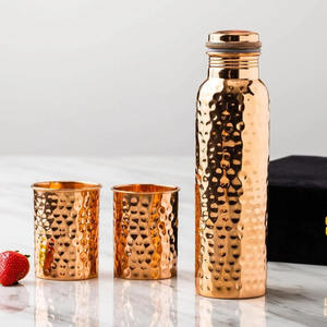 Vasos de gimnasio de cobre puro a prueba de fugas hechos a mano, nuevo diseño martillado, beneficios de Ayurveda para Yoga, 4 tamaños, 4 colores para hervir - Product Image 6