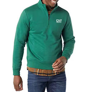 Cómodas sudaderas básicas de algodón mezcladas con media cremallera sudaderas ligeras para hombres corriendo - Product Image 2