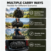 Sac de voyage tactique 60L en Oxford 600D grande capacité, sac de sport MOLLE étanche pour activités de plein air, sac à bandoulière OEM