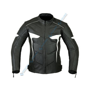 Chaqueta de invierno con cuello levantado de cuero genuino para hombre al mejor precio, abrigo de moto teñido liso, venta en línea - Product Image 1