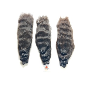 Venta al por mayor 100% Natural Virgin Extensiones de cabello indio para las mujeres de color negro cutícula alineados templos de estilo procesado de onda Natural - Product Image 3