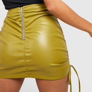 Faldas de Cuero Genuino de Alta Calidad y Estilo Nuevo para Mujer / Faldas Cortas de Cuero Personalizadas, Casuales, Sexys y Mini para Mujer - Product Image 4