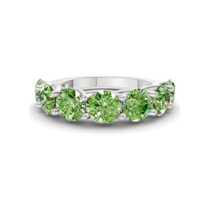 Petit diamant rond vert océan cultivé en laboratoire, 0,50 ct TW, or massif 14 carats, couleur vert océan, clarté VS, rangée de 5 diamants Coastal Row - Product Image 3