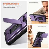 Coque de protection antichoc et anti-traces de doigts de haute qualité avec porte-cartes et protection coulissante pour appareil photo pour Honor 600 Smart 5G