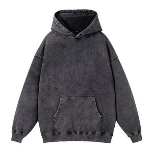 420 GSM 100% coton OEM Accepter Logo personnalisé Lavé à l'acide Style Vintage Hommes Femmes Unisexe Meilleure qualité French Terry Sweat à capuche surdimensionné - Product Image 5