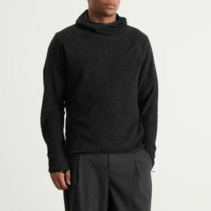 Sudadera de Forro Polar Sherpa Personalizada OEM/ODM para Hombre y Mujer, Sudadera Negra de Manga Larga para Invierno con Bolsillo, Venta al por Mayor por Ako - Product Image 2