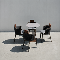 Chaises de salle à manger d'extérieur en aluminium résistant aux UV, fauteuils pour hôtels, restaurants, cafés, mobilier d'hôtellerie personnalisé OEM