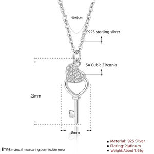 FDXZ-074 simple clé romantique à votre coeur coeur ouvert clé collier pendentif pour femmes adolescents petite amie 925 argent Sterling - Product Image 6