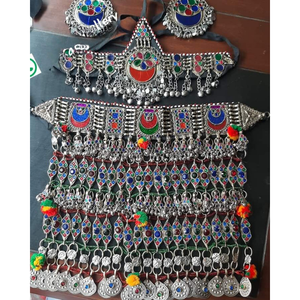 Service OEM Afghan Kuchi Tribal Vintage Parure Collier Boucles d'oreilles Offre Spéciale Style Bohème Vintage Afghani Parures de bijoux pour femmes - Product Image 3