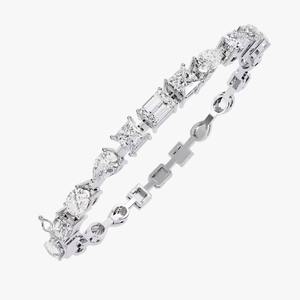 Pulsera de cadena de tenis de diamante Moissanite certificada GIA personalizada 10K/14K oro sólido diseño de plata elegante de cuatro puntas - Product Image 1