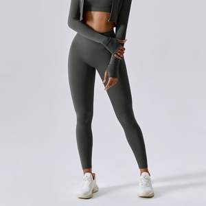 Venta al por mayor de mallas de compresión de las mujeres de secado rápido estirable gimnasio desgaste Pantalones deportivos - Product Image 1