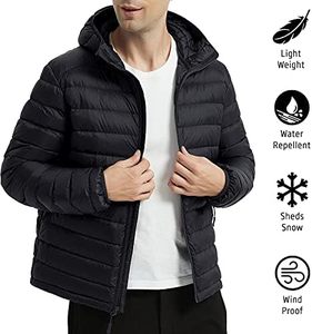 Chaqueta ligera empacable con capucha para hombre, estilo callejero, lona resistente al agua para invierno - Product Image 4
