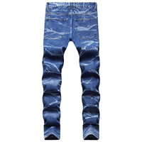 Jean en denim déchiré délavé coupe droite décontracté tendance pour homme – Nouveau design automne-hiver-été – Vente en gros