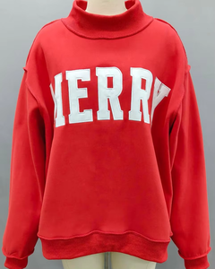 Pull en maille à col montant surdimensionné pour femme, imprimé, à manches longues, décontracté, confortable, élégant, streetwear, superposition d'hiver - Product Image 1