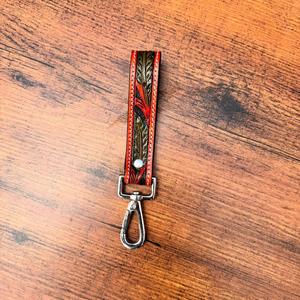 LLavero de pulsera pequeño de herramientas de hoja de cuero mecanizado a mano, llavero de cuero genuino de estilo occidental, Clip de llave de cuero de vaca personalizado para mujer - Product Image 2