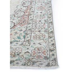 Tapis en laine noué à la main beige-brun vintage pour la maison - Idéal pour salon, couloir, entrée, chambre d'adolescent - Motif médaillon rectangulaire en puzzle - Product Image 4