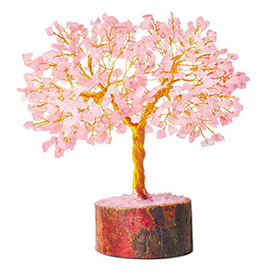 Piedras preciosas Cuarzo Rosa 500 cuentas árboles con base de madera Árboles de ágata de alta calidad para la venta Comprar en línea de cristales Amayra Exports - Product Image 1