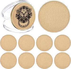 Pièce commémorative vierge en laiton, épaisseur 2,5 mm, bord fileté, 35 mm, pièces vierges pour gravure, boîte de protection en acrylique - Product Image 5