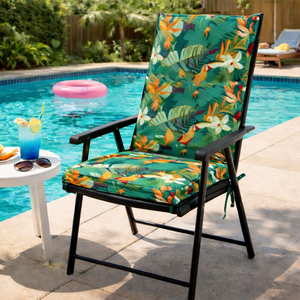 Loft Style 95x50x4cm Garden Chair <b>Cushions</b> Water Repellent Lightweight with Foam Filling and Fastening Straps for Outdoor Use - Product Image 1
