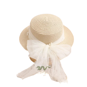 Venta al por mayor suave femenino encaje Boater sombreros de paja conveniente para diario al aire libre viajes Casual verano playa/Picnic estilos papel paja - Product Image 1