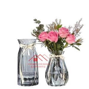 Vase à fleur en verre attrayant au design moderne, décor d'hôtel à la maison transparent de vente chaude pour la décoration de mariage - Product Image 3