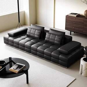 Horticlub venta al por mayor de lujo moderno sofá de cuero conjunto | OEM muebles de sala de estar para la exportación - Product Image 2