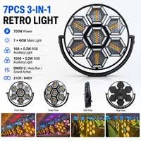 Projecteur LED rétro haute luminosité 7x50W COB, effet stroboscopique course de chevaux, lumières de scène DMX512 pour DJ, discothèque, mariage