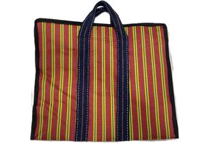 Bolsas de compras grandes de polipropileno reciclado, respetuosas con el medio ambiente, patrón de rayas sostenible, fabricadas en India, suministro a granel - Product Image 3