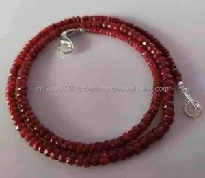 สร้อยคอพลอยทับทิมธรรมชาติทรงกลมเจียระไน ไม่ผ่านการอบ 22 นิ้ว สีแดง HAYAAT GEMS รุ่น HG-521-B พร้อมใบรับรองจากผู้ประเมินอิสระ - Product Image 1