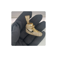 Pendentif personnalisé de style hip-hop en or jaune 14 carats avec émail noir, 7,21 carats de diamants naturels taille brillant SI certifiés IGI
