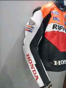 HONDA REPSOL MEN <b>MOTORBIKE</b> LEATHER JACKET RIDER RACING - Product Image 3